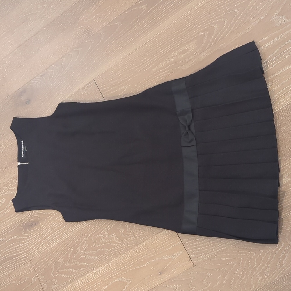 Karl Lagerfeld Black Pleated Dress